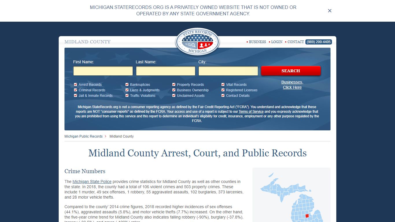 Midland County Arrest, Court, and Public Records